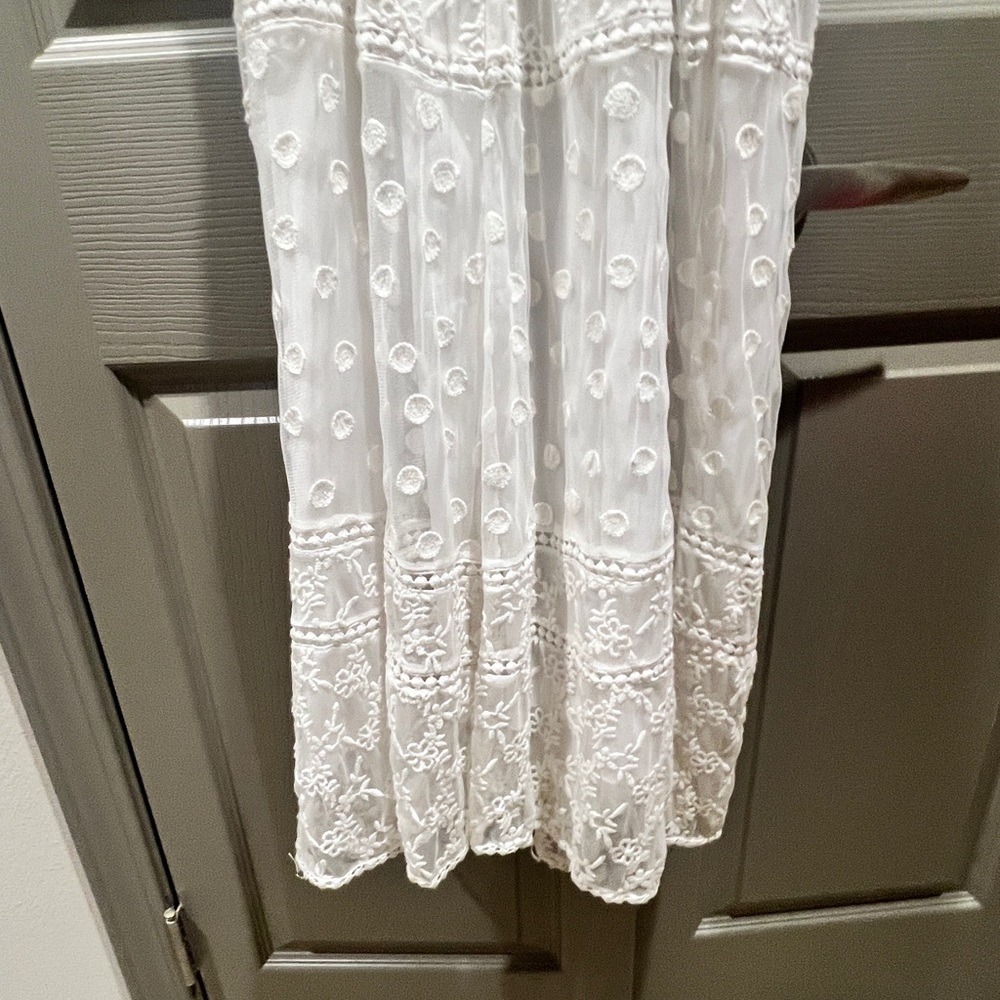 Tularosa White Sleeveless Boho Lace Maxi Dress Size XS - Picture 8 of 8